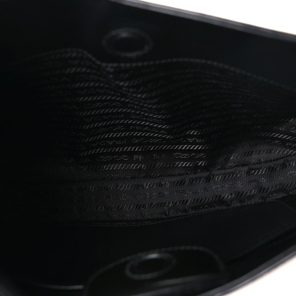Prada Spazzolato Large Cleo Adjustable Strap Shoulder Bag Black
