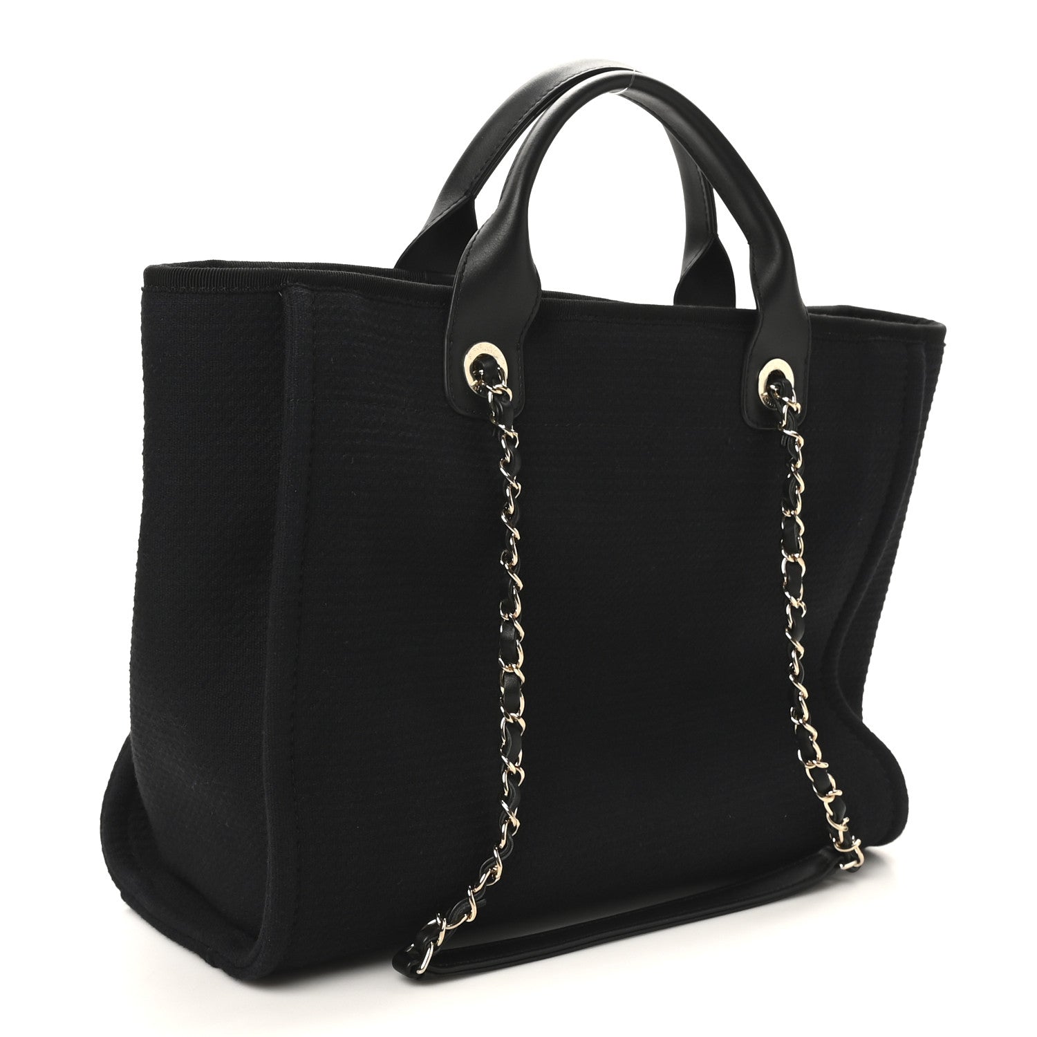 Chanel Mixed Fibers Small Deauville Tote Black