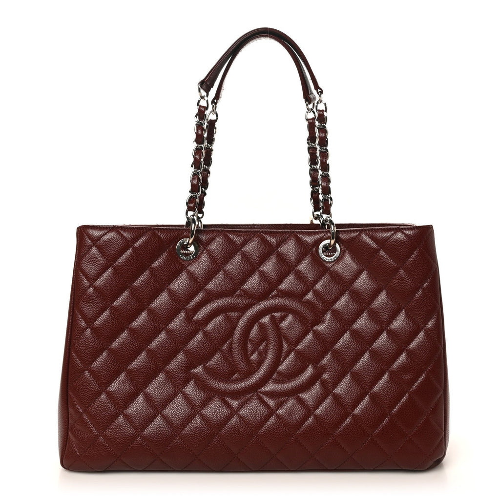 Chanel Caviar Quilted XL Grand Shopping Tote GST Dark Burgundy