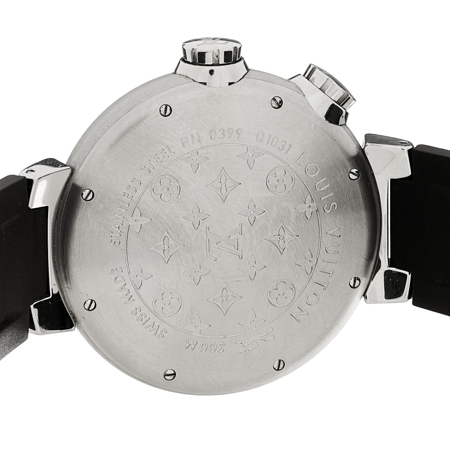 Louis Vuitton Stainless Steel Rubber 44mm Tambour Street Diver Automatic Watch Black