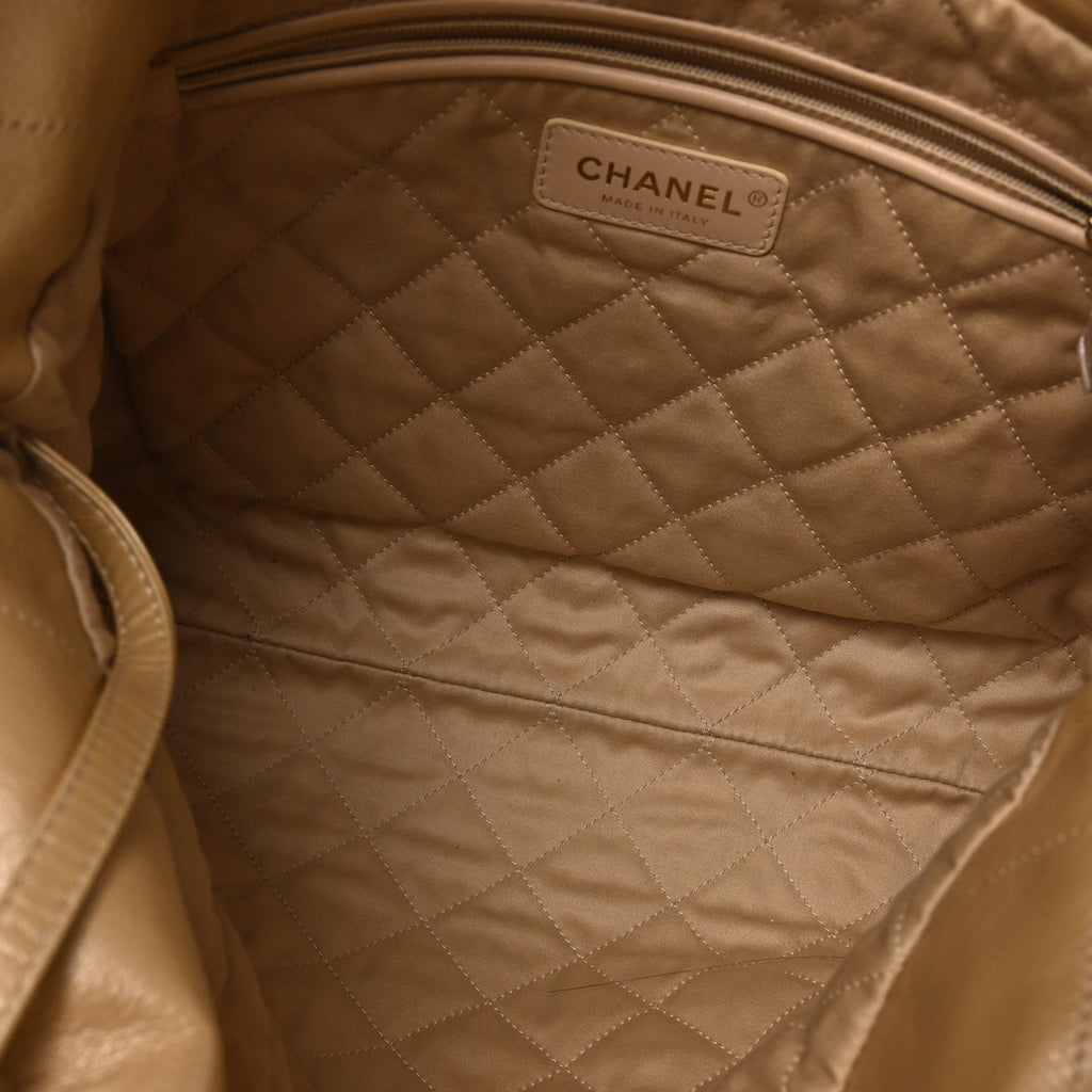 Chanel Metallic Calfskin Quilted Small Chanel 22 Light Gold