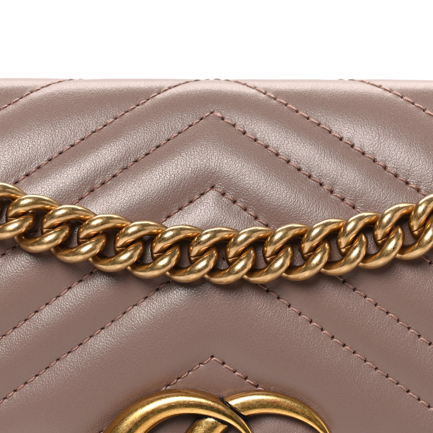 Gucci Calfskin Matelasse Small GG Marmont Shoulder Bag Porcelain Rose