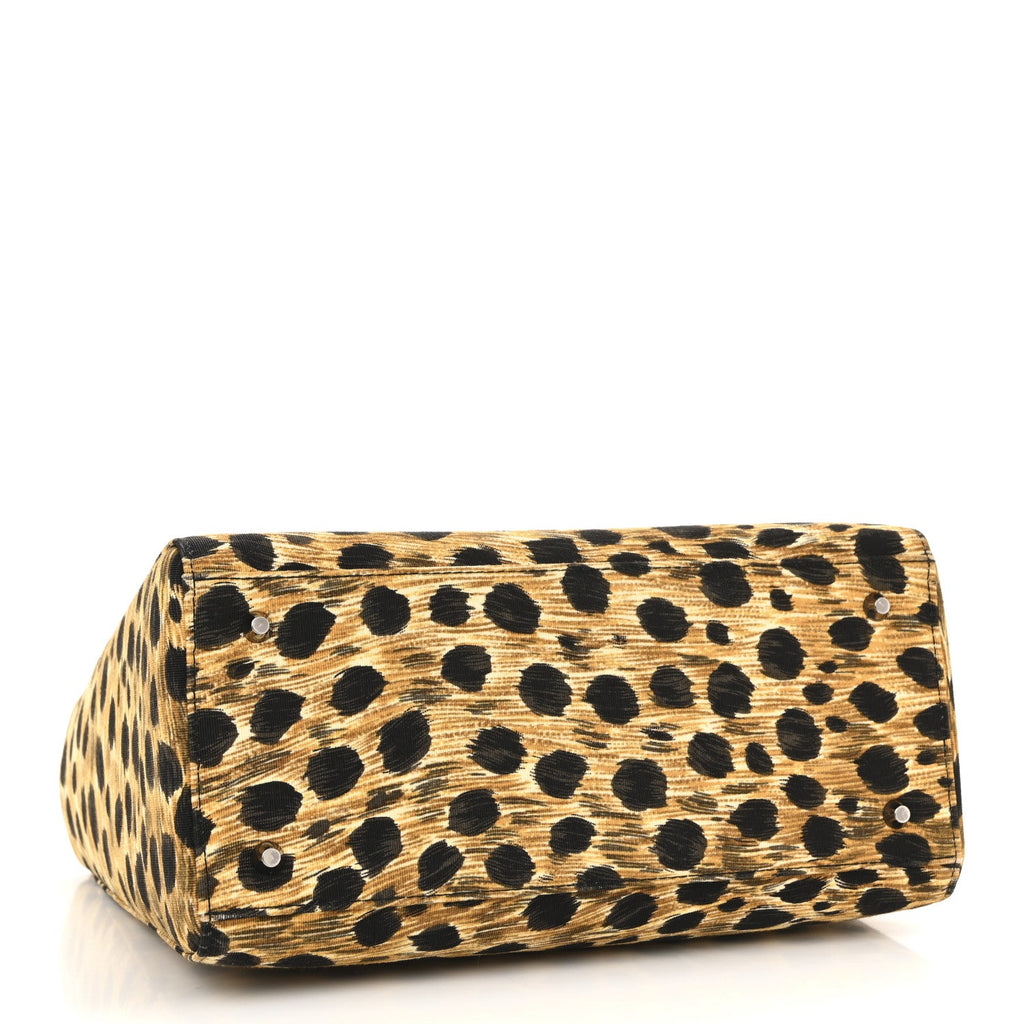 Christian Dior Canvas Leopard Print Medium Lady Dior