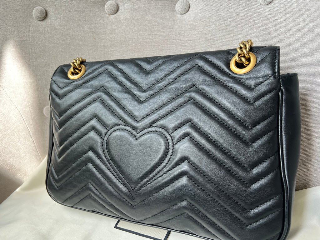 Gucci GG Black Marmont Medium Shoulder Bag
