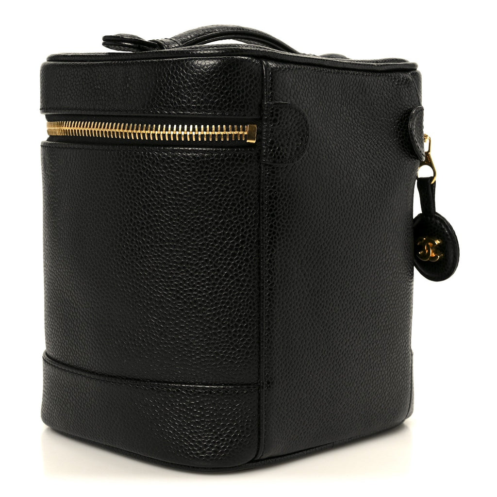 Chanel Caviar Vanity Cosmetic Case Black