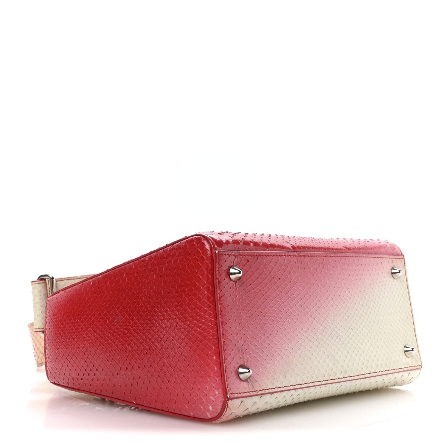 Christian Dior Snakeskin Ombre Medium Lady Dior Red White