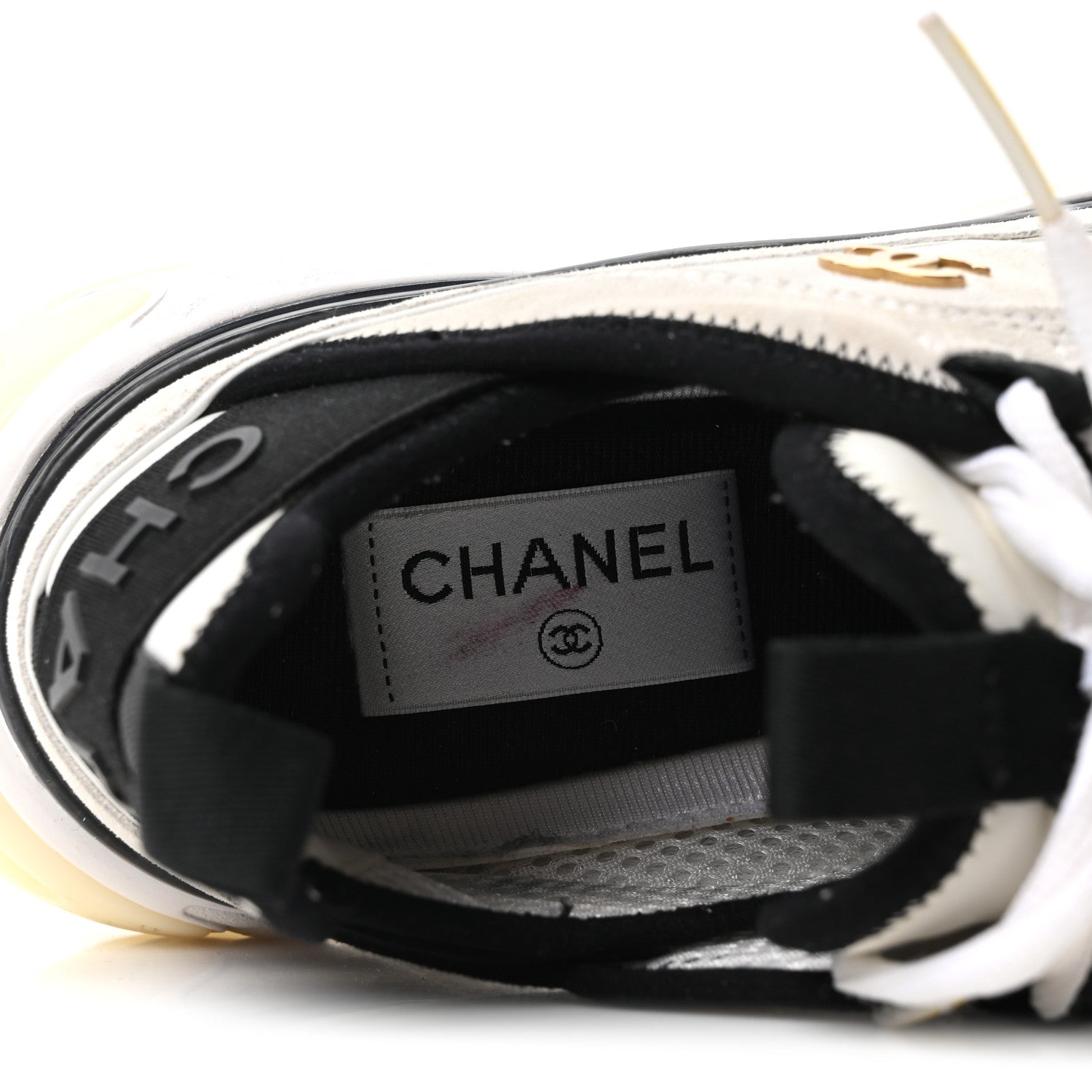 Chanel Suede Calfskin Nylon Grosgrain CC Sneakers 37 White