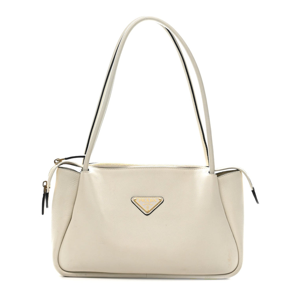 Prada Soft Calfskin Medium Darling Shoulder Bag White