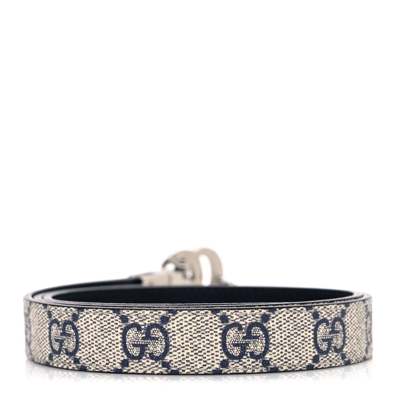 Gucci Calfskin GG Supreme Monogram Double G Reversible 20mm Belt  80 32 Beige Ebony Black