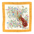 Gucci Silk Floral Print Square Scarf Yellow Multicolor