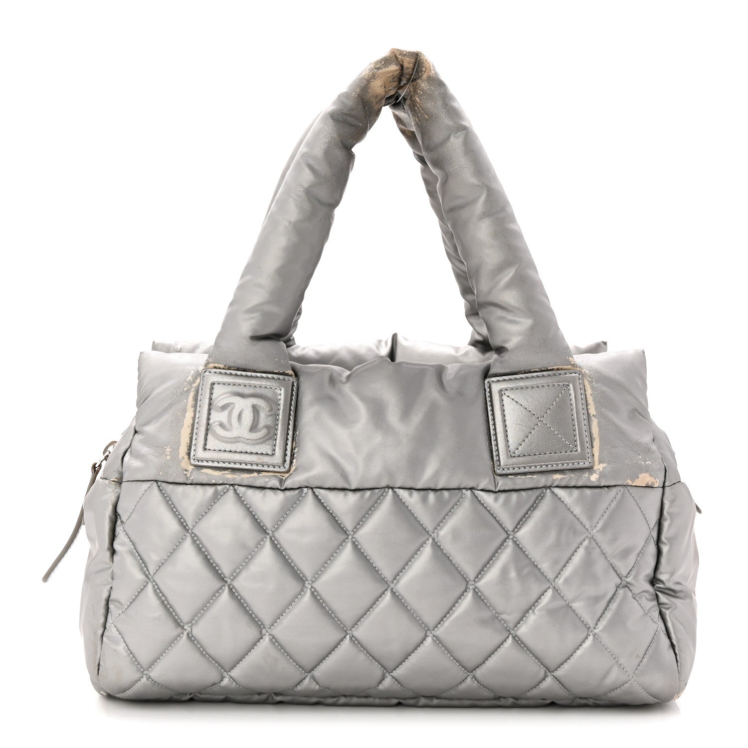 Chanel Nylon Coco Cocoon Zipped Tote Silver