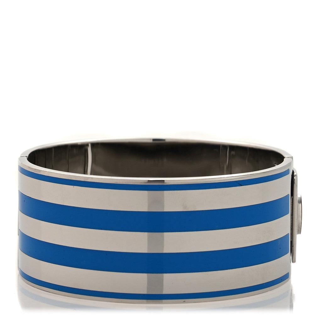 Gucci X ADIDAS Metal Enamel Cuff Bracelet S Silver Blue