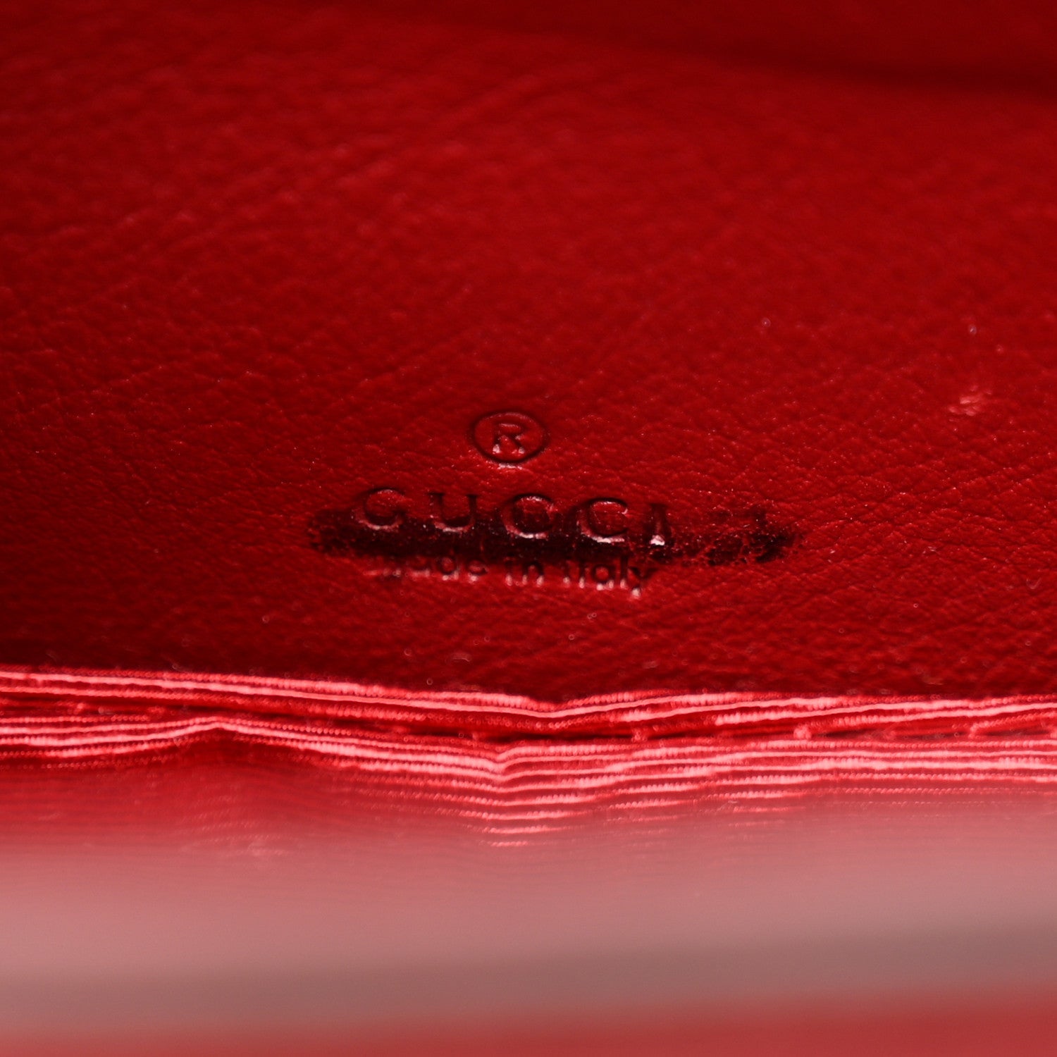 Gucci Moire Fabric Calfskin Rhinestone Monogram Monochrome Lizard Embossed Mini Bamboo 1947 Top Handle Chain Bag Red