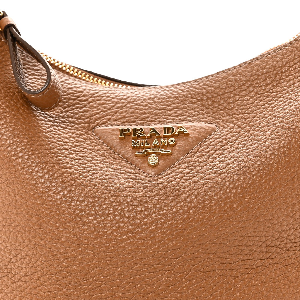 Prada Vitello Daino Soft Mini Shoulder Bag Caramel