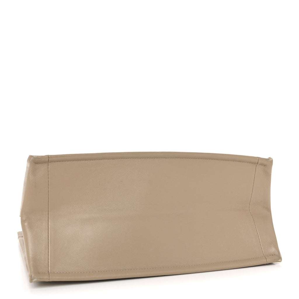 Christian Dior Calfskin Archicannage Medium Essential Tote Beige