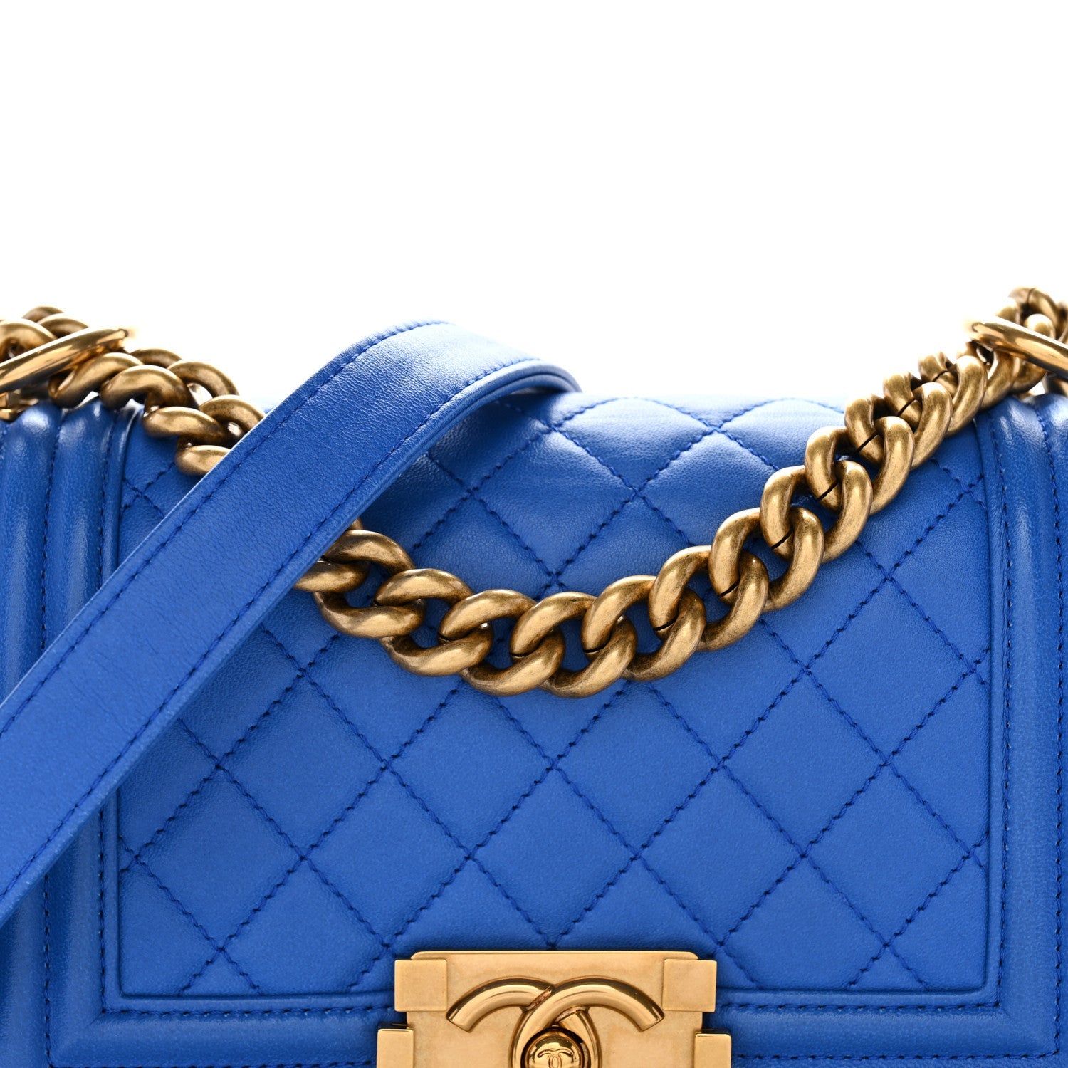 Chanel Lambskin Quilted Small Boy Flap Blue