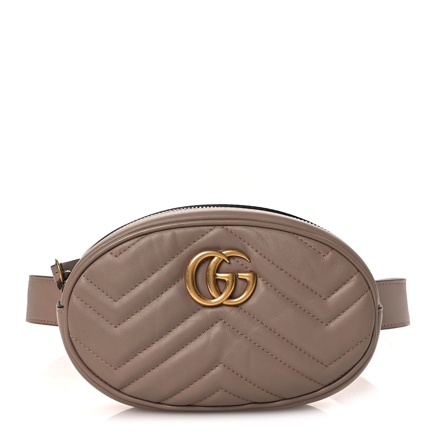 Gucci Calfskin Matelasse GG Marmont Belt Bag 85 34 Porcelain Rose