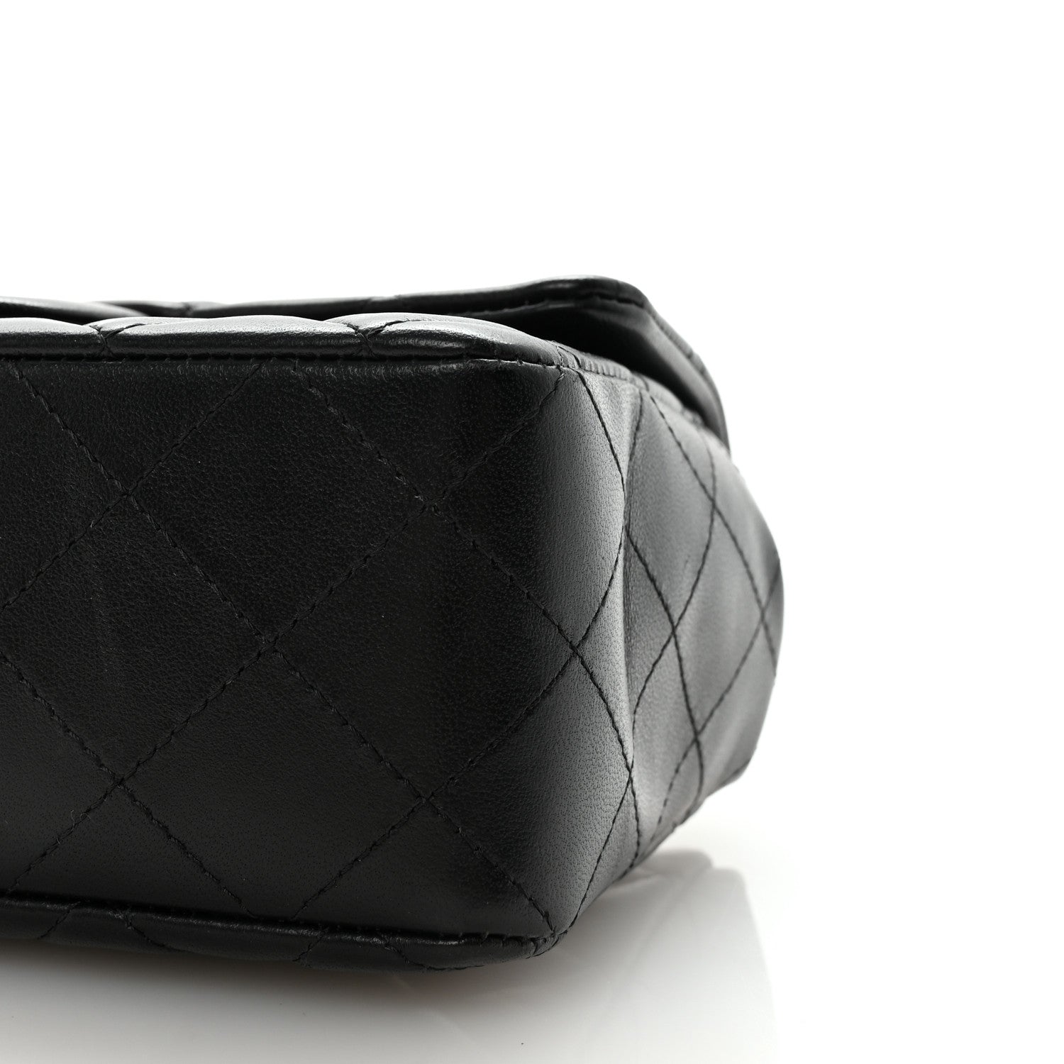 Chanel Lambskin Quilted Mini Rectangular Flap Black