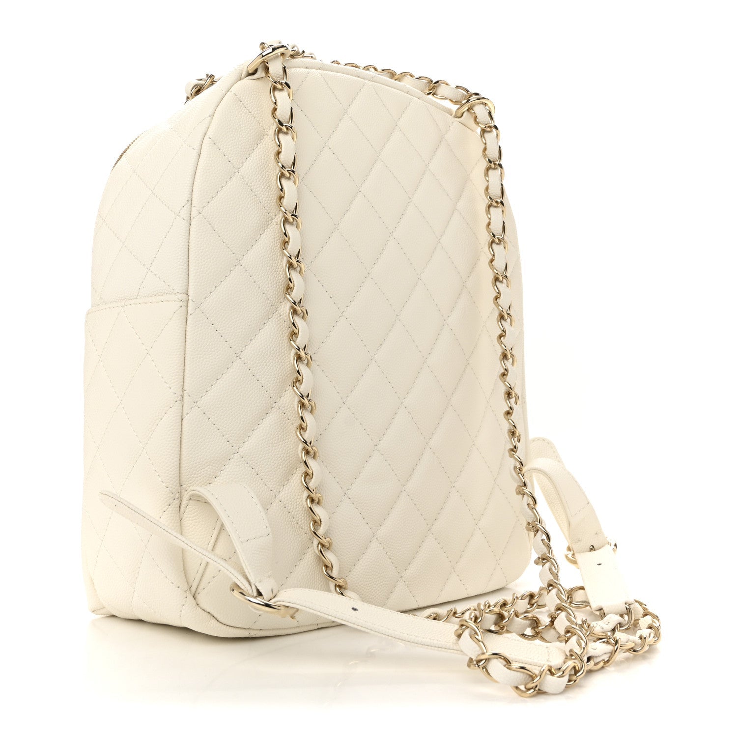 Chanel Caviar Quilted Small CC Day Backpack White