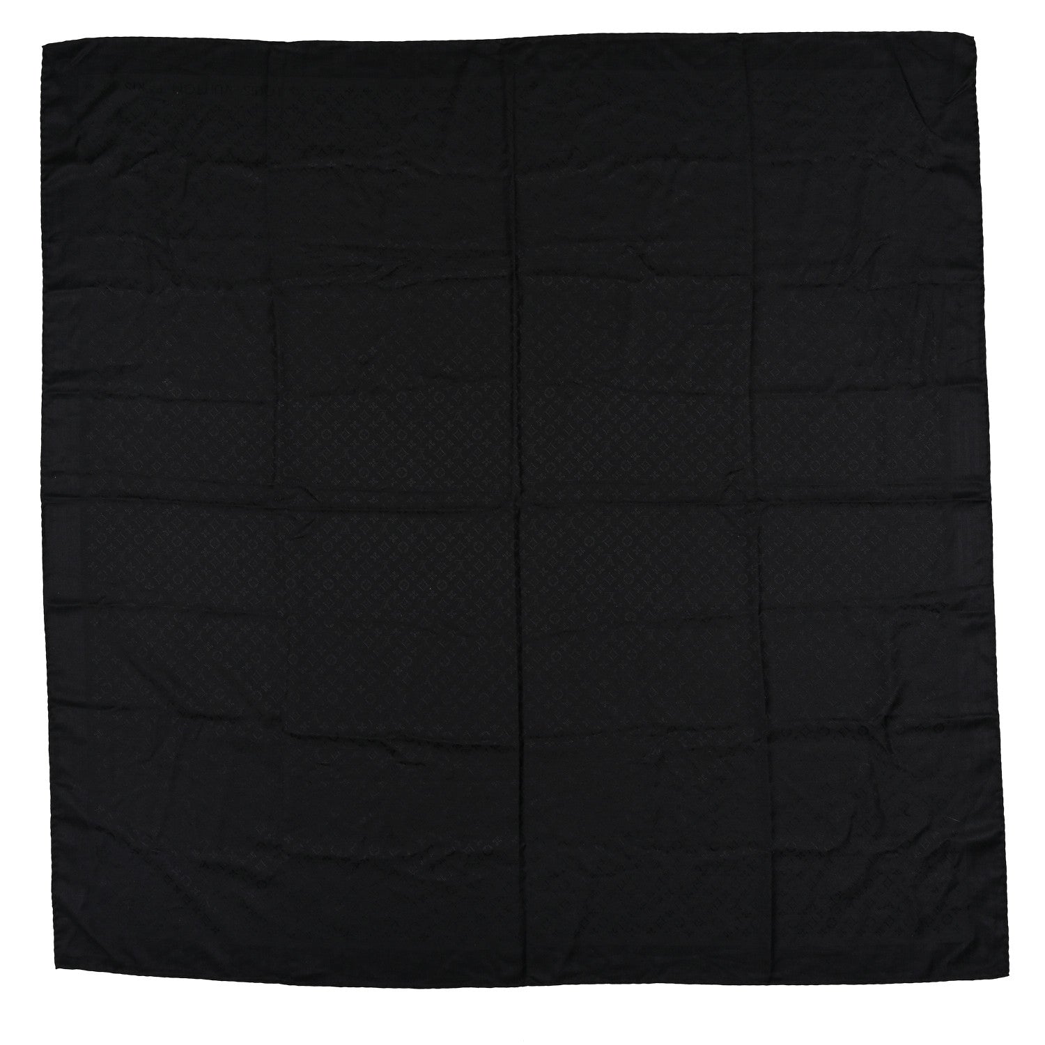Louis Vuitton Silk Wool Monogram Evermore Shawl Black
