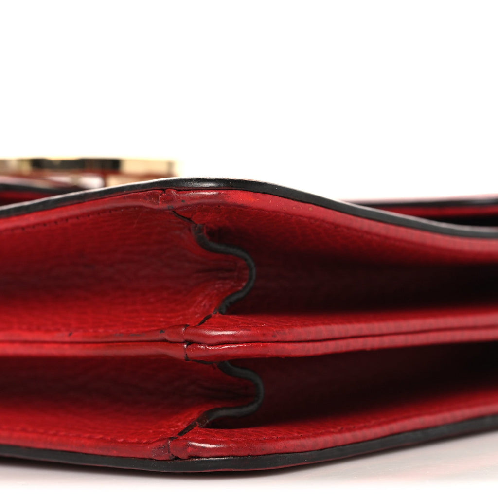 Gucci Dollar Calfskin Small Interlocking G Shoulder Bag Red