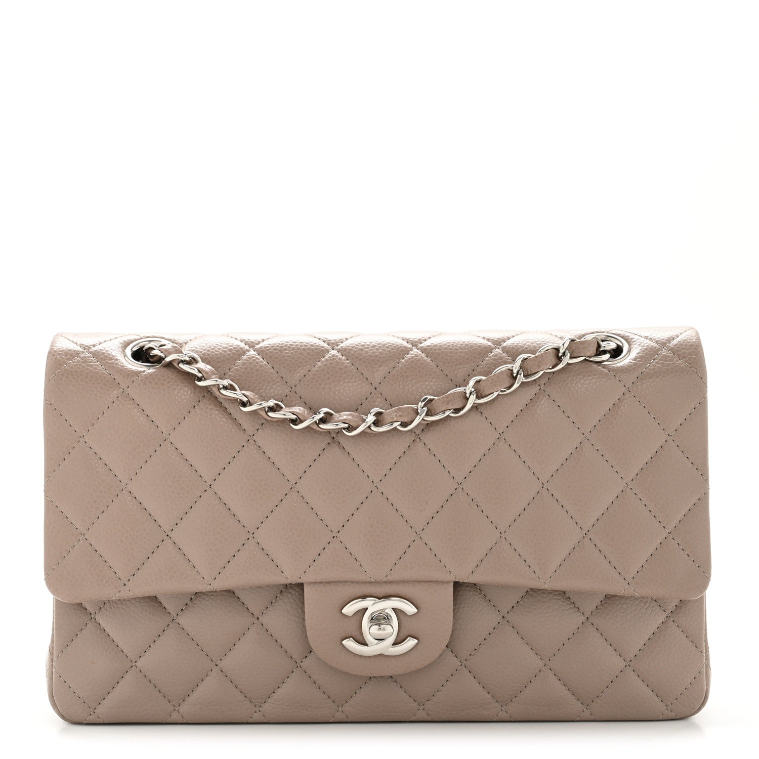 Chanel Caviar Quilted Medium Double Flap Taupe