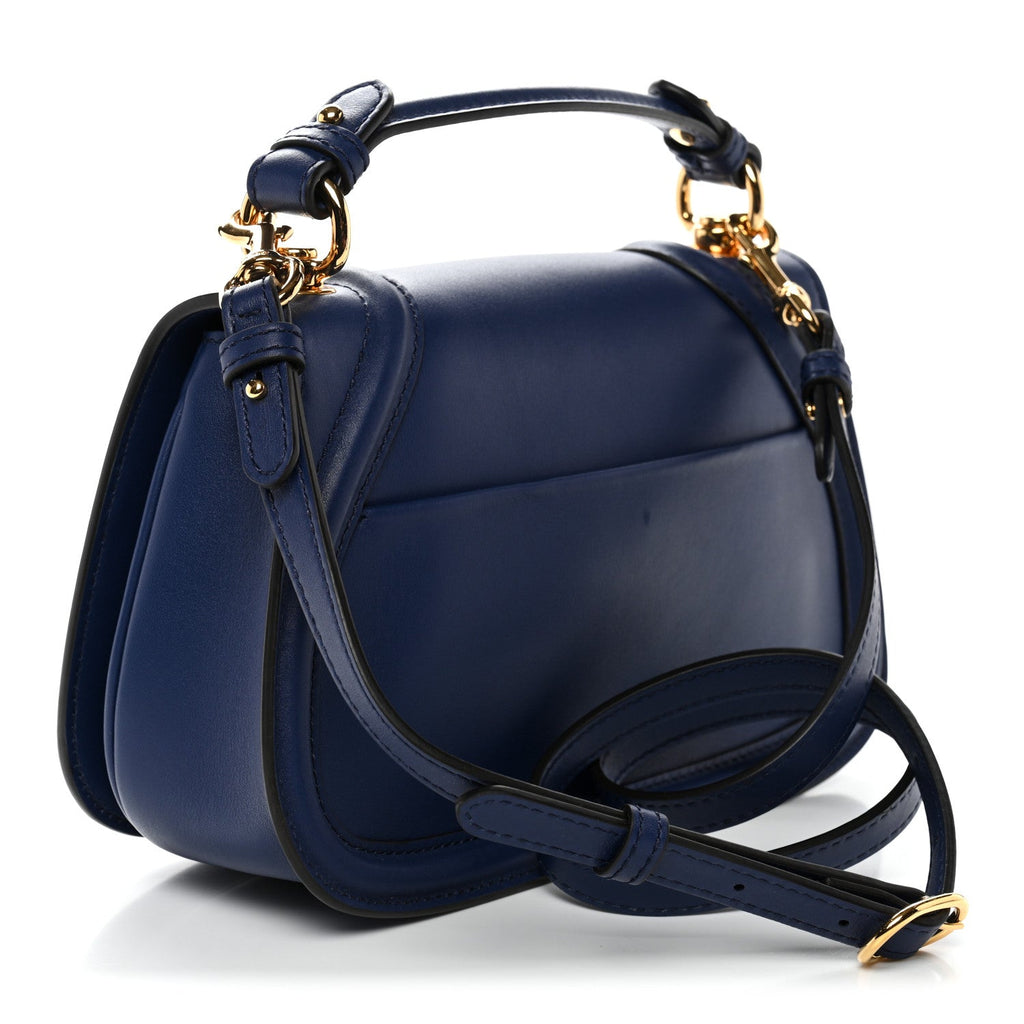 Gucci Roxy Calfskin Medium Blondie Top Handle Bag Blue Agata