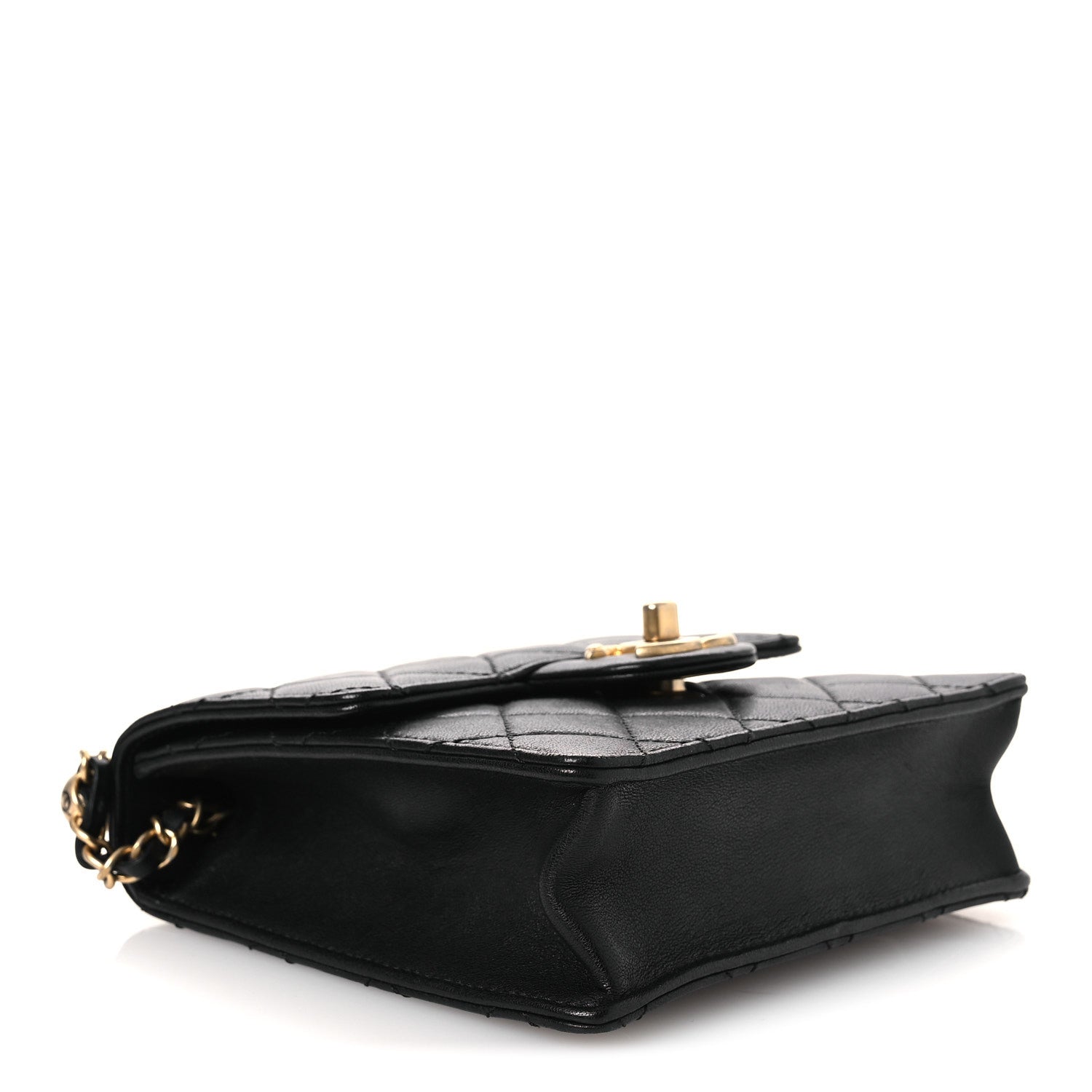 Chanel Goatskin Quilted Chic Pearls Flap Black