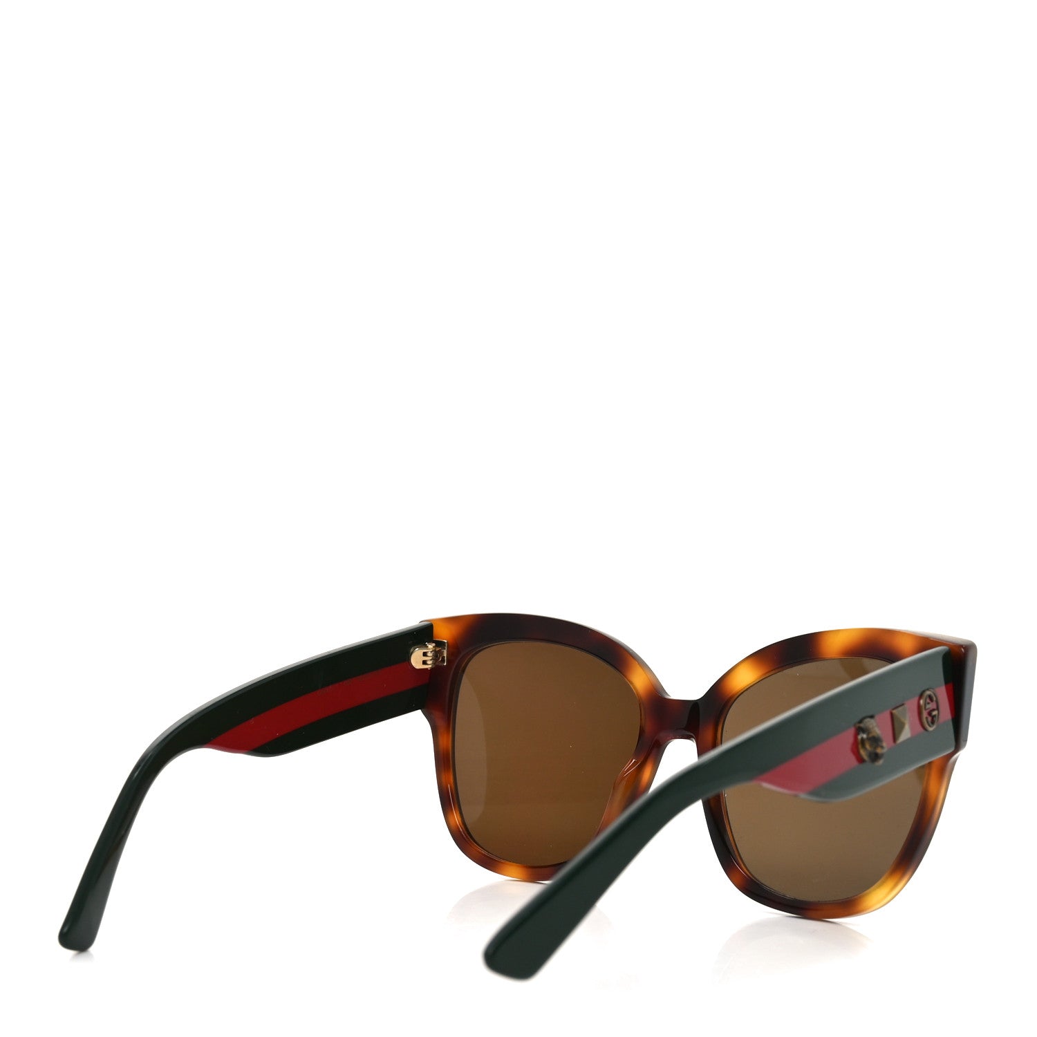 Gucci Acetate Square Frame Web Sunglasses GG0059S Tortoise