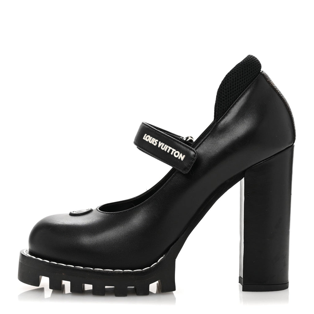 Louis Vuitton Calfskin Star Trail Ankle Pumps 37 Black