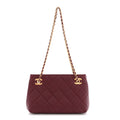 Chanel Lambskin Quilted Small Eyes On You Shopping Bag Dark Burgundy