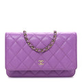 Chanel Caviar Quilted Wallet On Chain WOC Purple