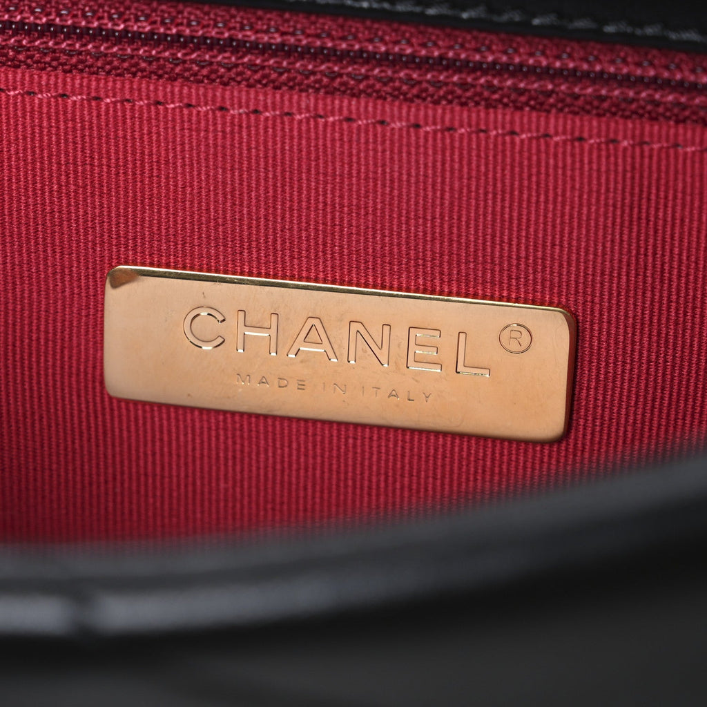 Chanel Lambskin Quilted Large Chanel 19 Flap Black