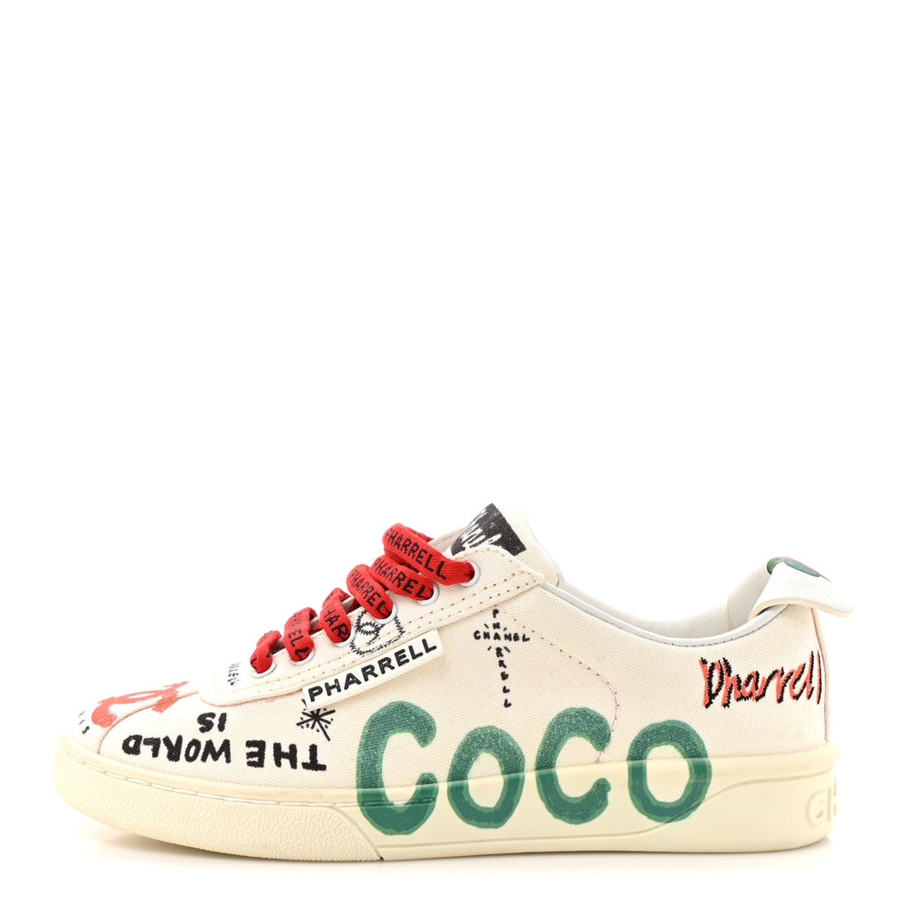 Chanel x Pharrell Williams Canvas Womens Sneakers 35 White Multicolor