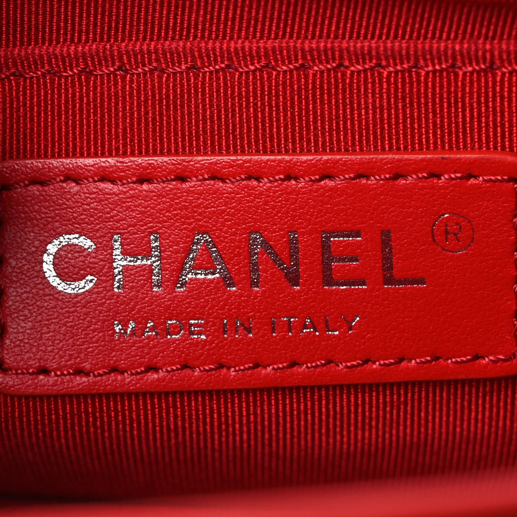 Chanel Goatskin Quilted Small CC Box Flap Red