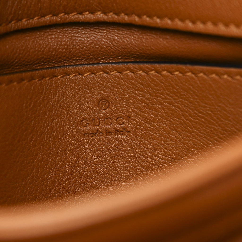 Gucci Roxy Calfskin Web Mini Blondie Shoulder Bag Cognac