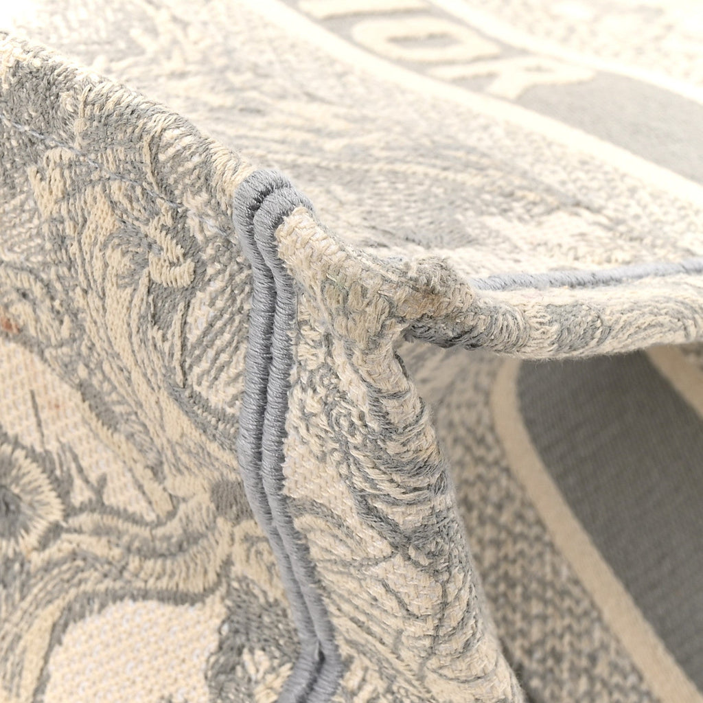 Christian Dior Canvas Embroidered Medium Dioriviera Toile De Jouy Book Tote Gray