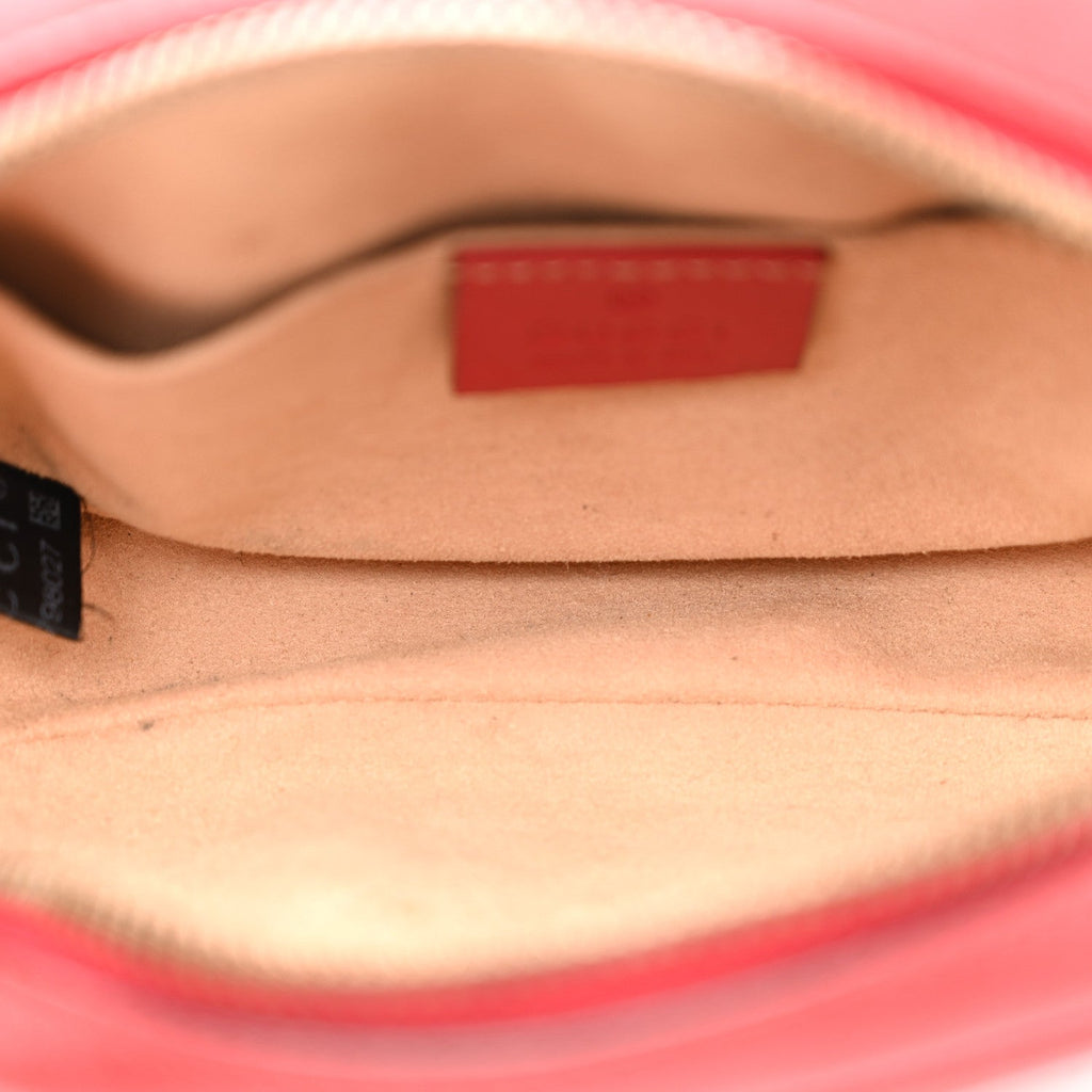 Gucci Calfskin Matelasse GG Marmont Belt Bag 85 34 Hibiscus Red