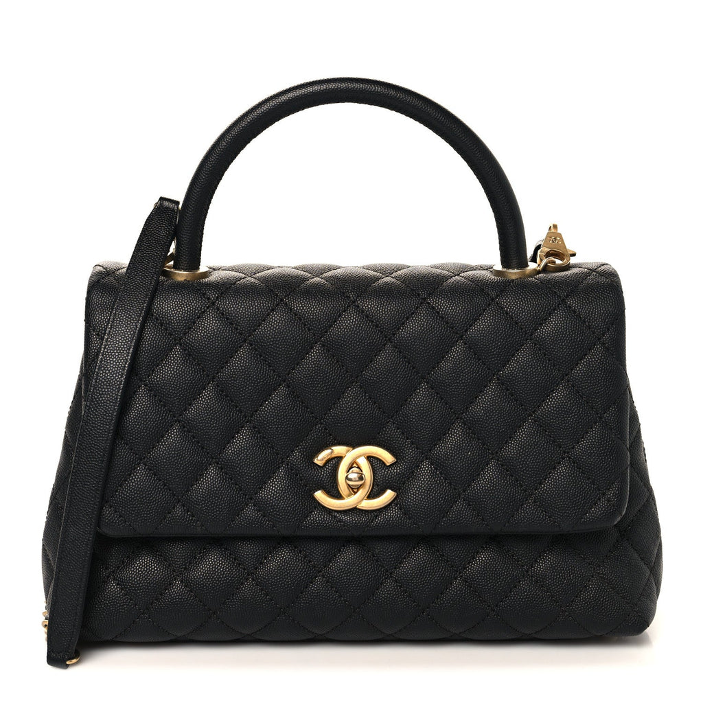 Chanel Caviar Quilted Small Coco Handle Flap Black