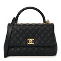 Chanel Caviar Quilted Small Coco Handle Flap Black