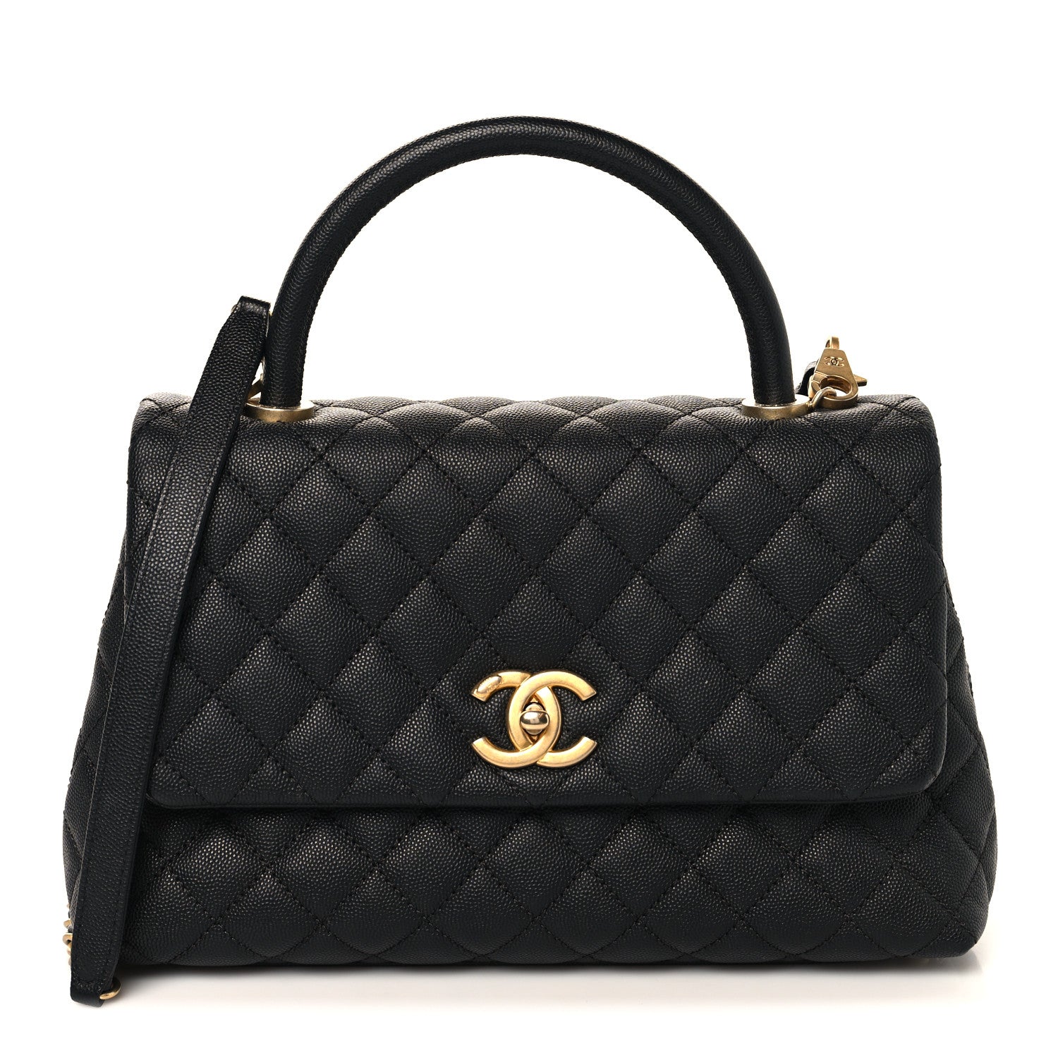 Chanel Caviar Quilted Small Coco Handle Flap Black