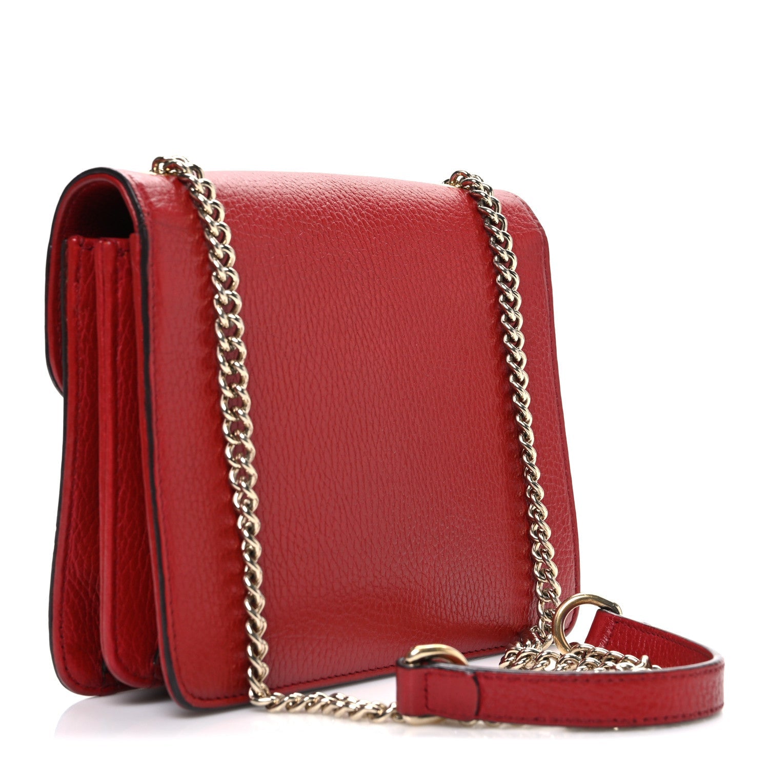 Gucci Dollar Calfskin Small Interlocking G Shoulder Bag Red