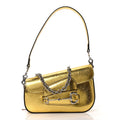 Gucci Metallic Demetra Mini Horsebit 1955 Asymmetric Shoulder Bag Gold
