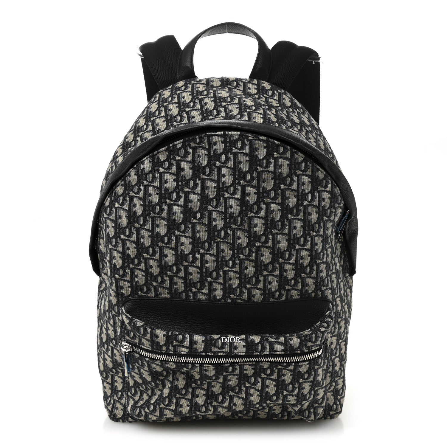 Christian Dior Oblique Calfskin Rider Backpack Beige Black