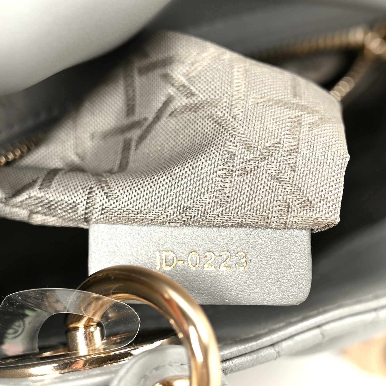 Christian Dior Lambskin Cannage Mini Lady Dior Gray Opaline