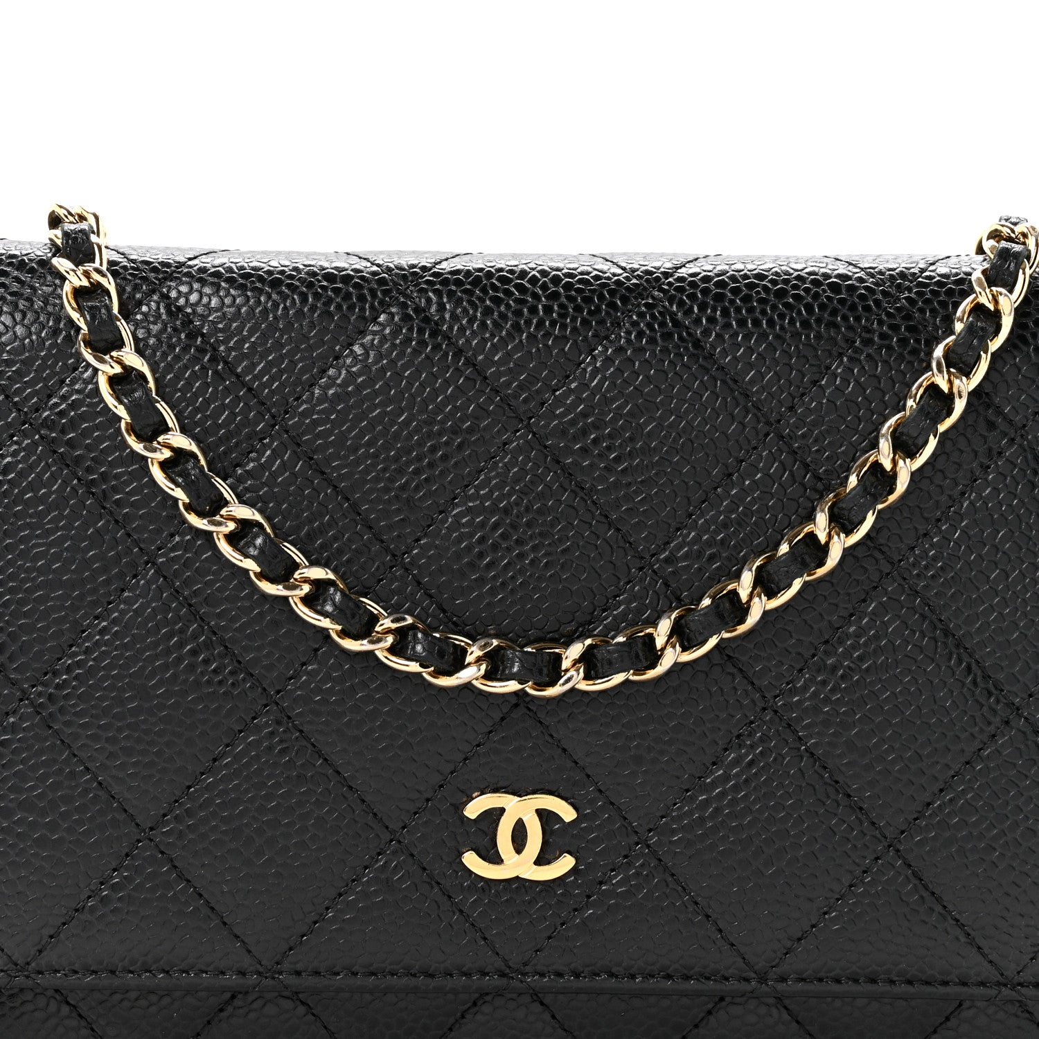 Chanel Caviar Quilted Wallet On Chain WOC Black