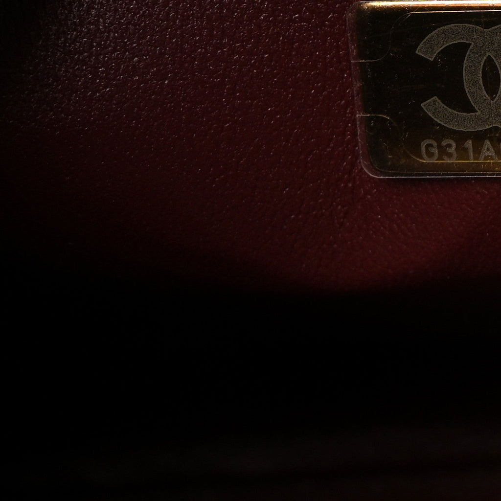 Chanel Calfskin Quilted Studded Square Vanity Case Burgundy