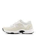 Painted Iridescent Cotton Tweed Suede Womens CC Sneakers 39 White Silver Multicolor