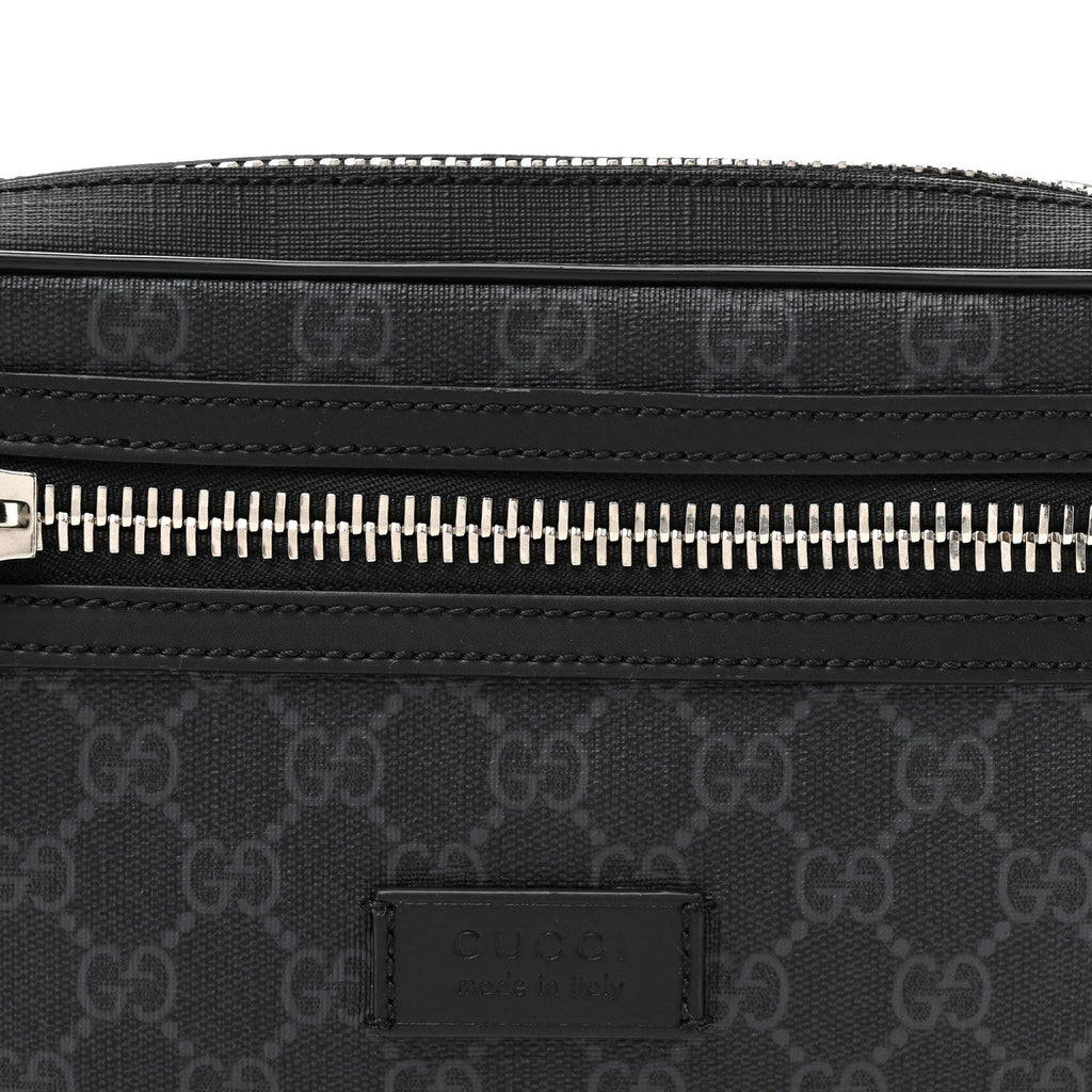 Gucci Soft GG Supreme Monogram Web Belt Bag Black Grey