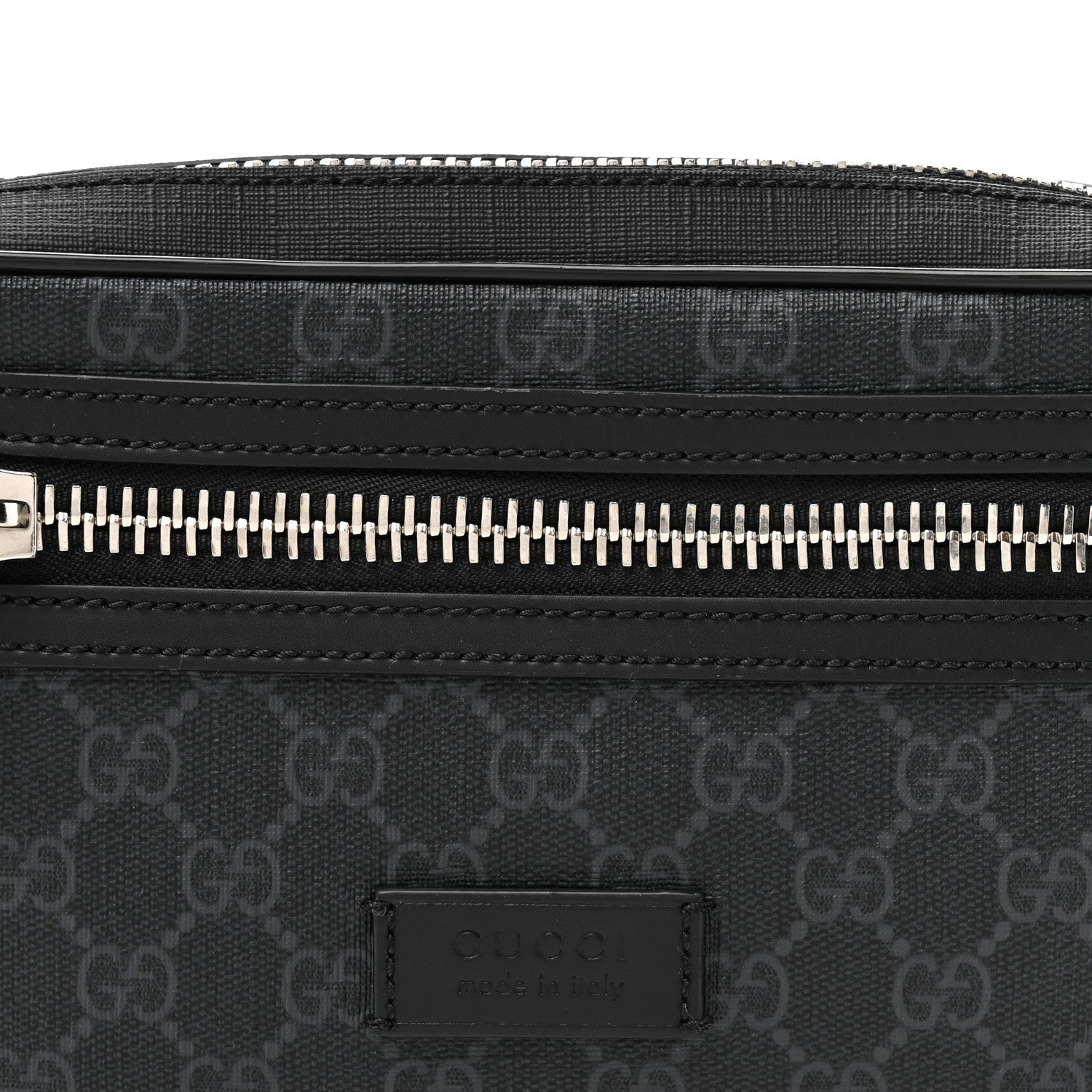 Gucci Soft GG Supreme Monogram Web Belt Bag Black Grey